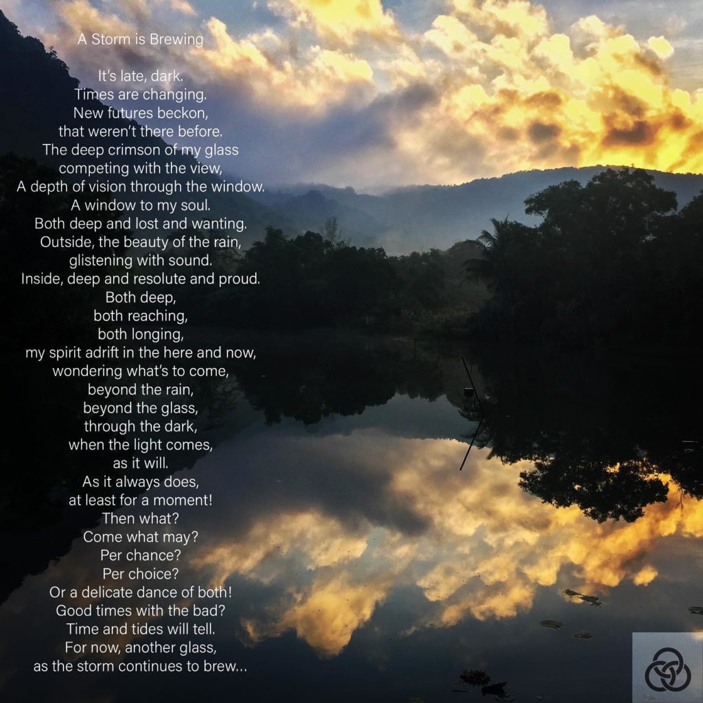 “A Storm Is Brewing”Written in July whilst thinking about the world and drinking a glass of wine!This is my latest poem posted on YouTube. Listen to it here: http://bit.ly/3_Rings93More have been written, more to come...Are You Enlightened Yet? #AYEY #wordscanchangetheworld #poetry #poetrycommunity #poetrylovers #poetryofinstagram #poetryisnotdead #poetryislife #poetrysociety #writerscommunity #apoeticcommunity