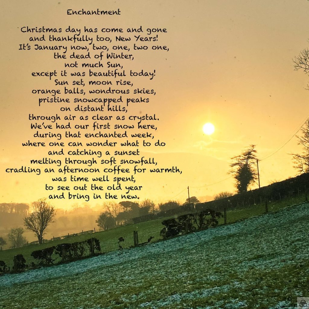 Written today - 2/1/21“Enchantment”Wishing you all a healthy, happy, safe and successful 2021.Happy New Year ????️Three Rings Art & Poetry - Are You Enlightened Yet? #AYEY #ThreeRingsArtAndPoetry#wordscanchangetheworld #poetry #poetrycommunity #poetrylovers #poetryofinstagram #poetryisnotdead #poetryislife #poetrysociety #writerscommunity #Meditation #meditationpoetry #becomeone #becomeonewithnature #becomeonewiththeuniverse #enlightenment #spiritualenlightenment #spiritualawakening #enlightenmentpoetry #enlightenment_art #enlightenmentquotes #enlightenmentistherevolution #meditationspace #meditationquotes #meditationart #meditationrevolution #meditationrevealsthetruth #meditationrevealstruth #meditationrevealsall